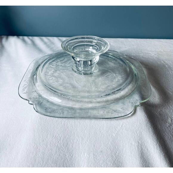 Vintage Federal Depression Glass Madrid Pedestal Cake Stand Plate Pie - Picture 10 of 13